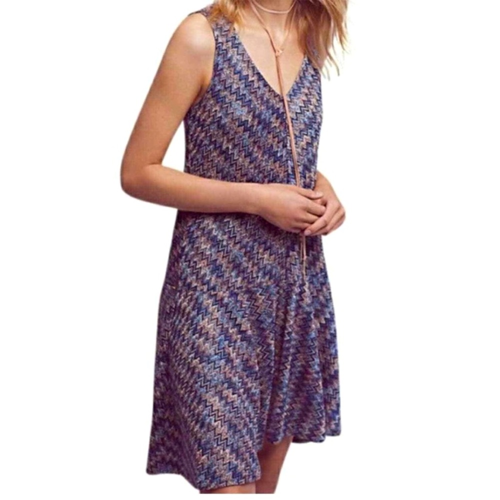 Anthropologie Maeve drop waist chevron dress, size: Small